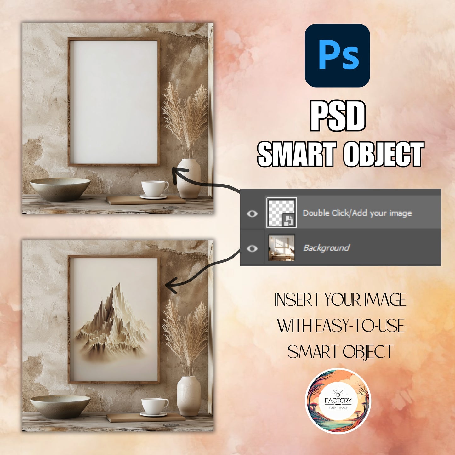 photoshop frame mockups, psd canvas mockups