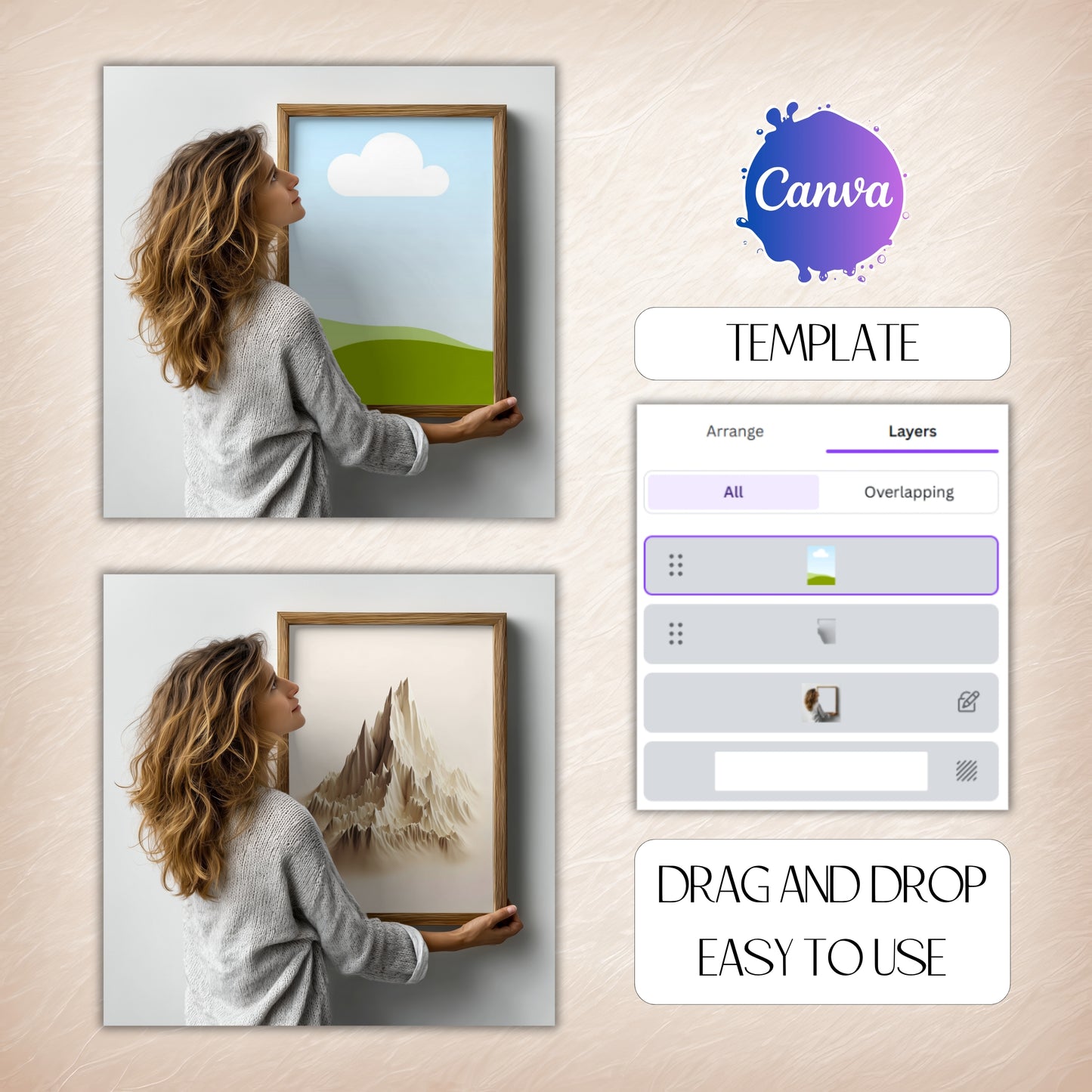 Wallart Mockup for Canva Drag and Drop