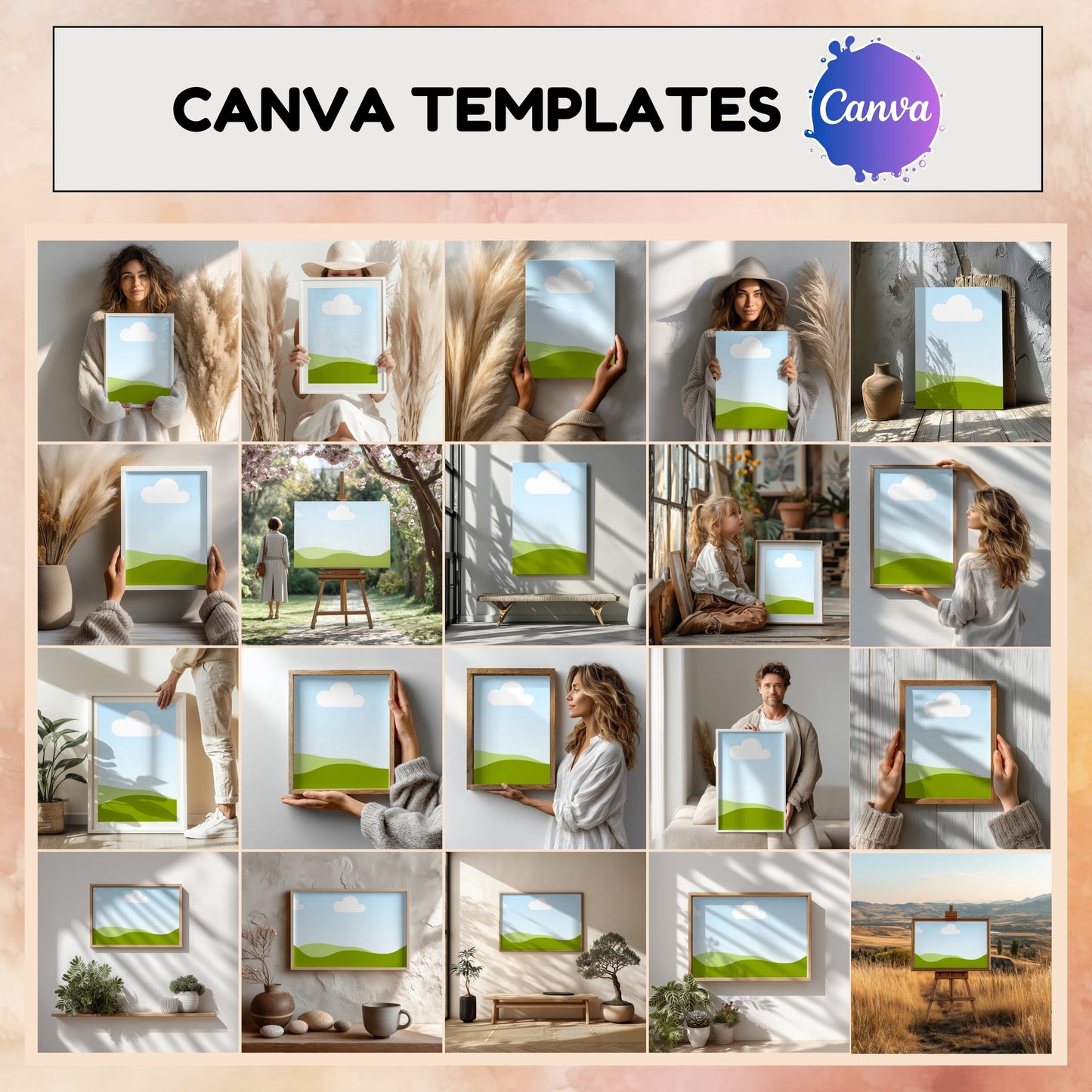 canva frame mockups, canva canvas templates
