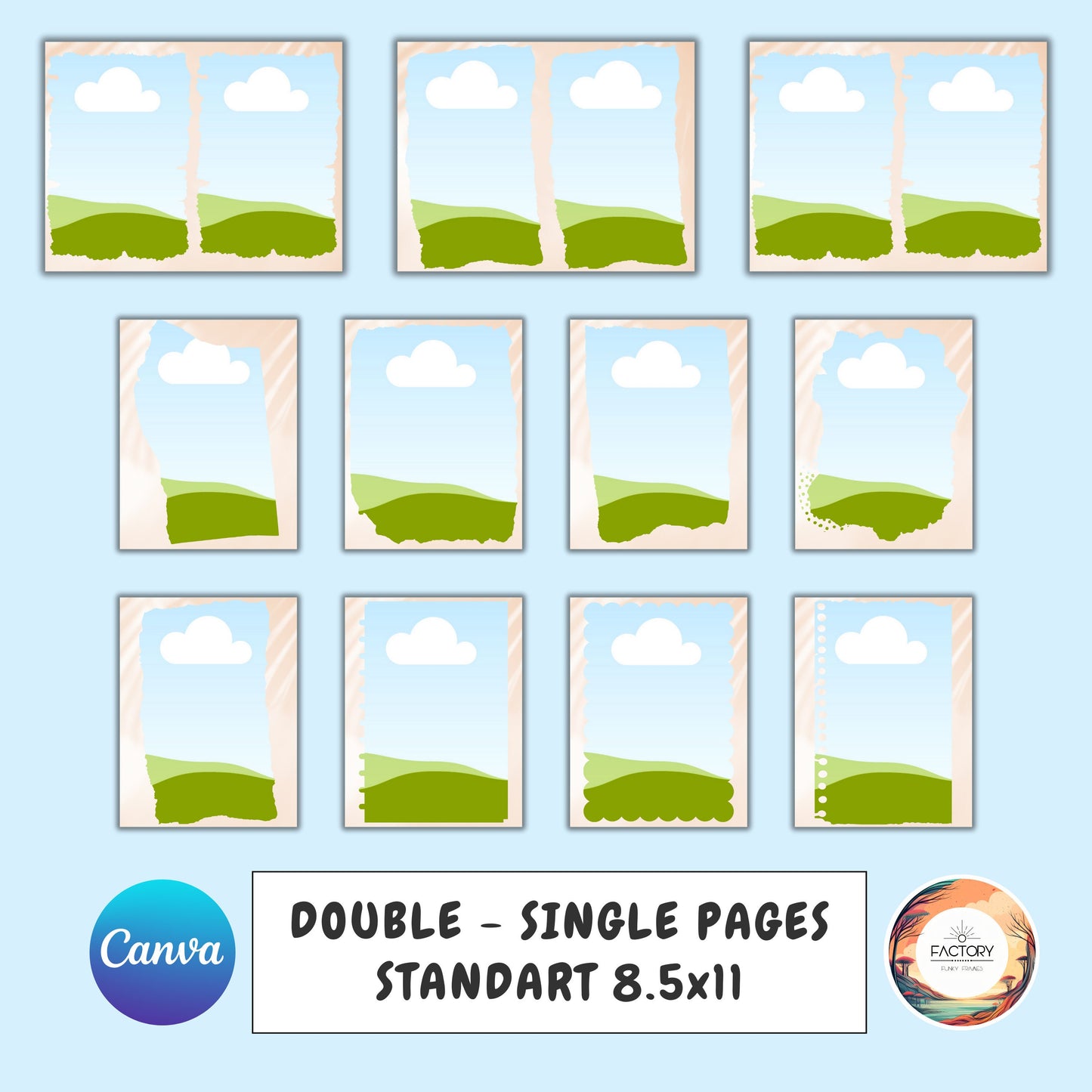 Junk Journal Creator Canva Frames Kit