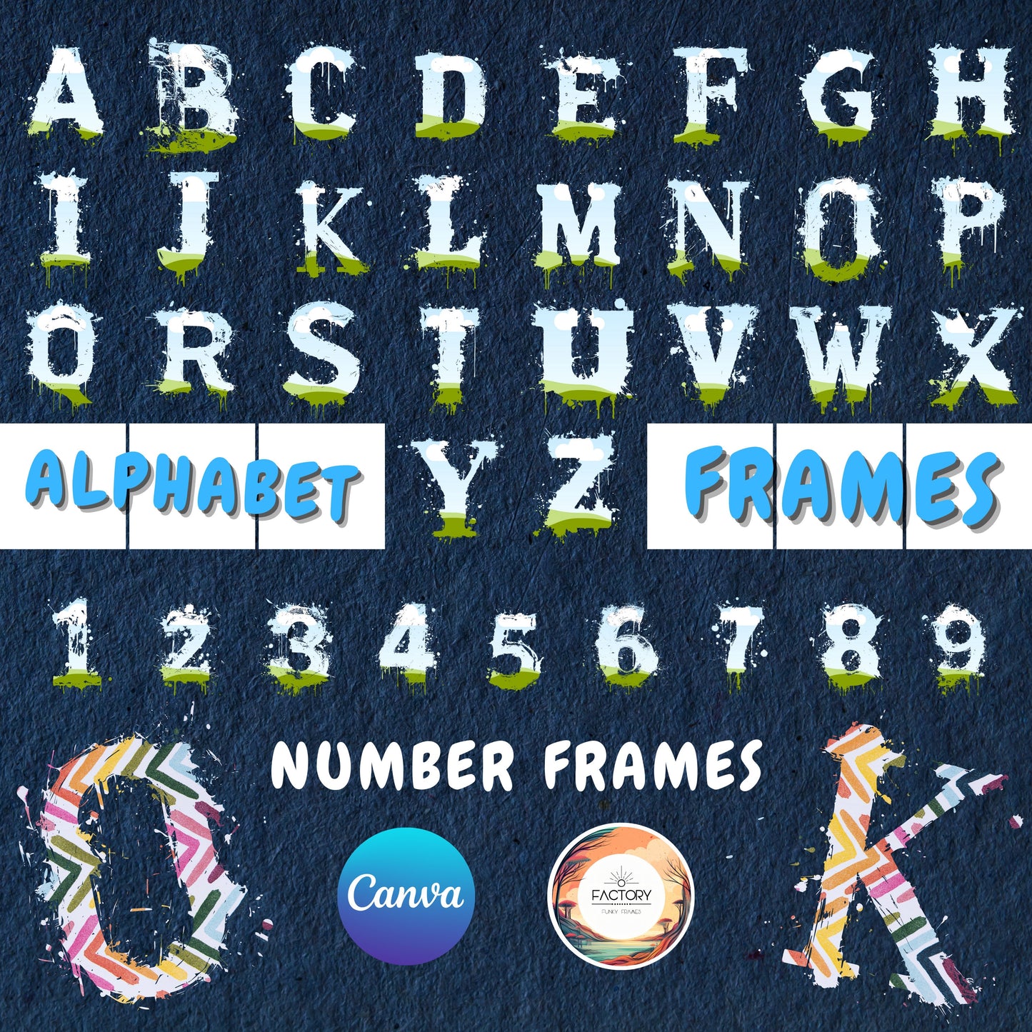 Canva Numbers Frame Template