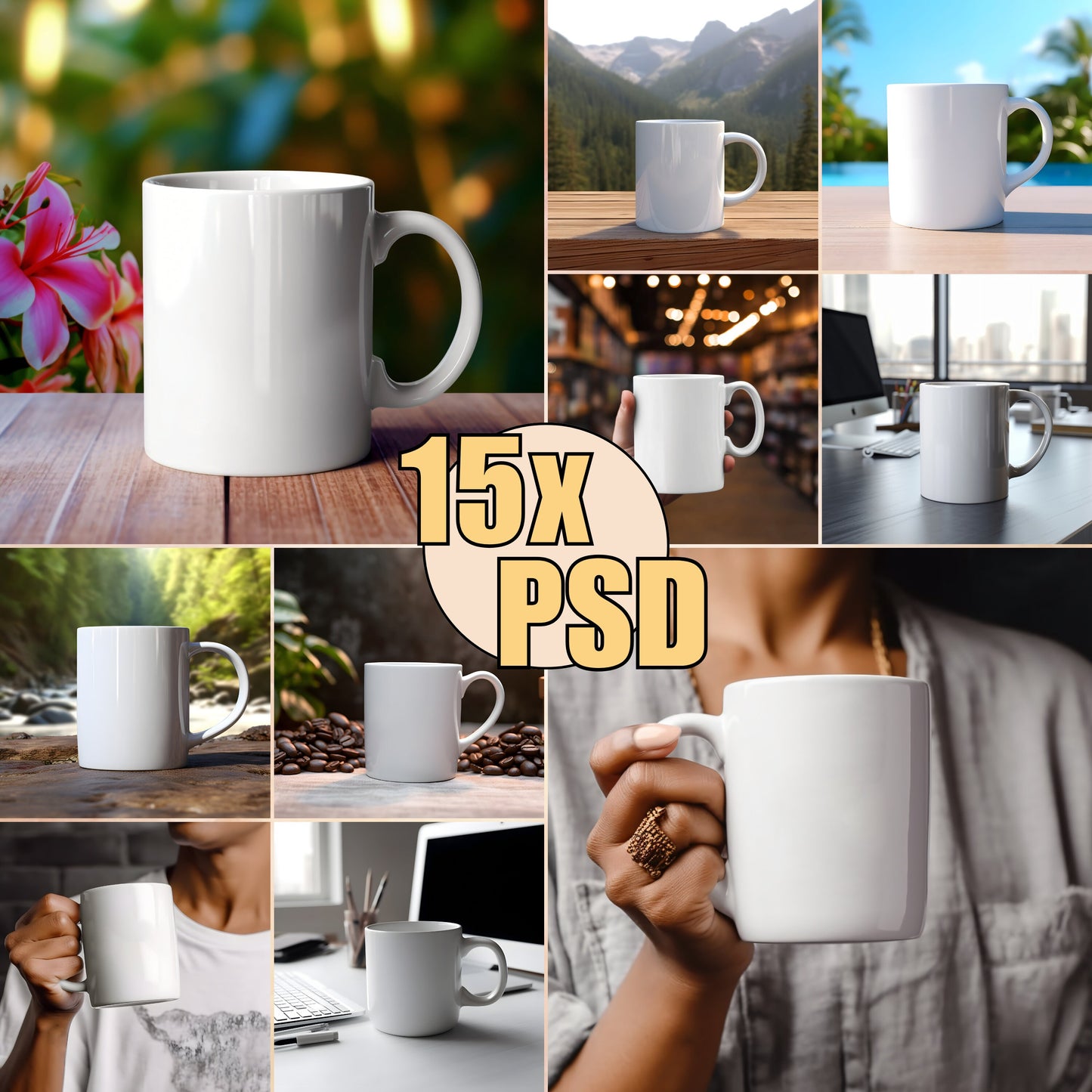 PSD Mockup Mug Template Bundle