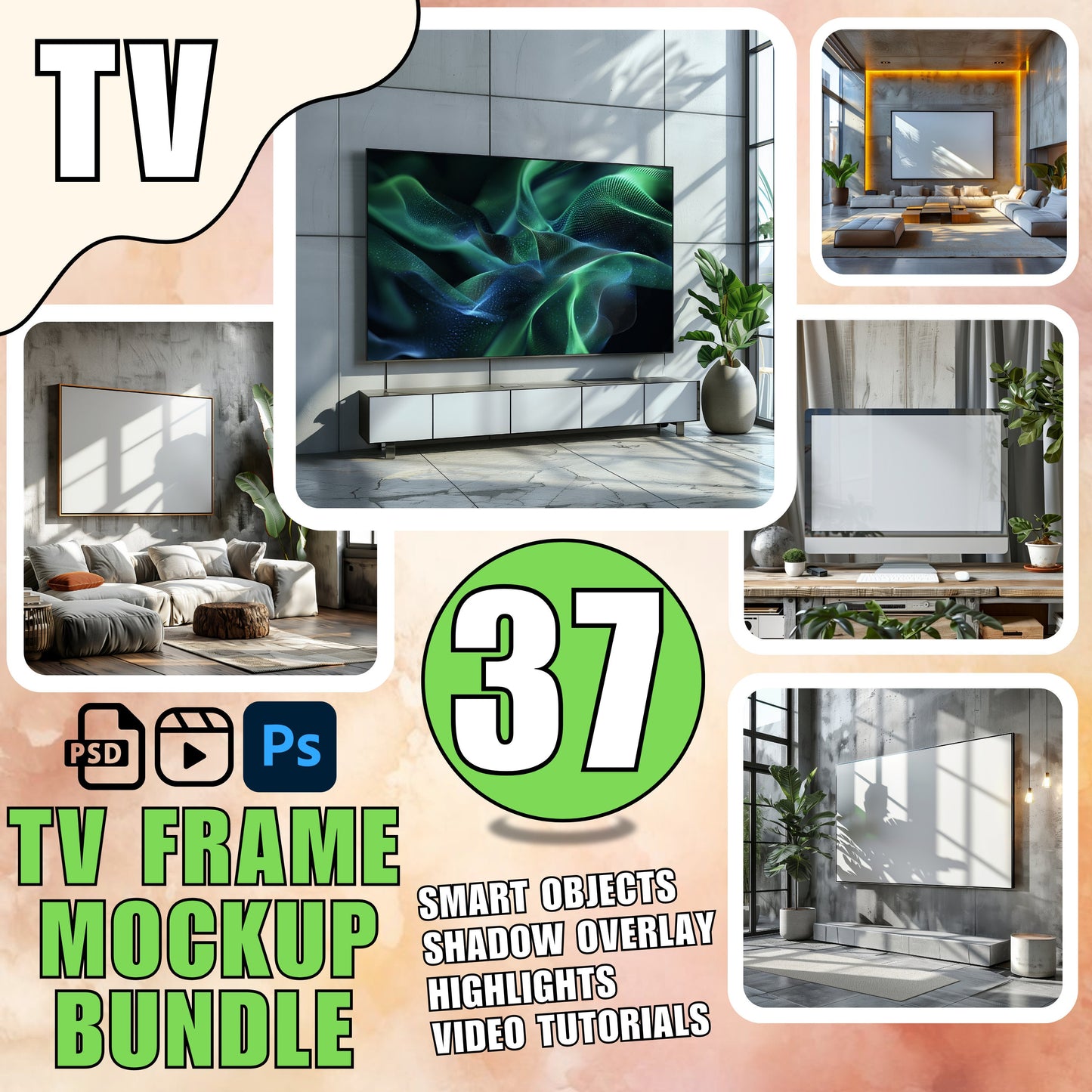 TV Frame Mockup Bundle
