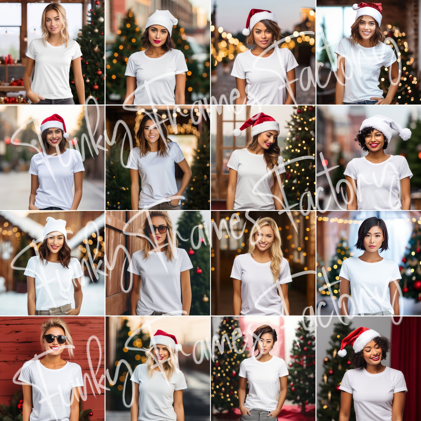 Christmas Bella Canvas 3001 Mockup Bundle