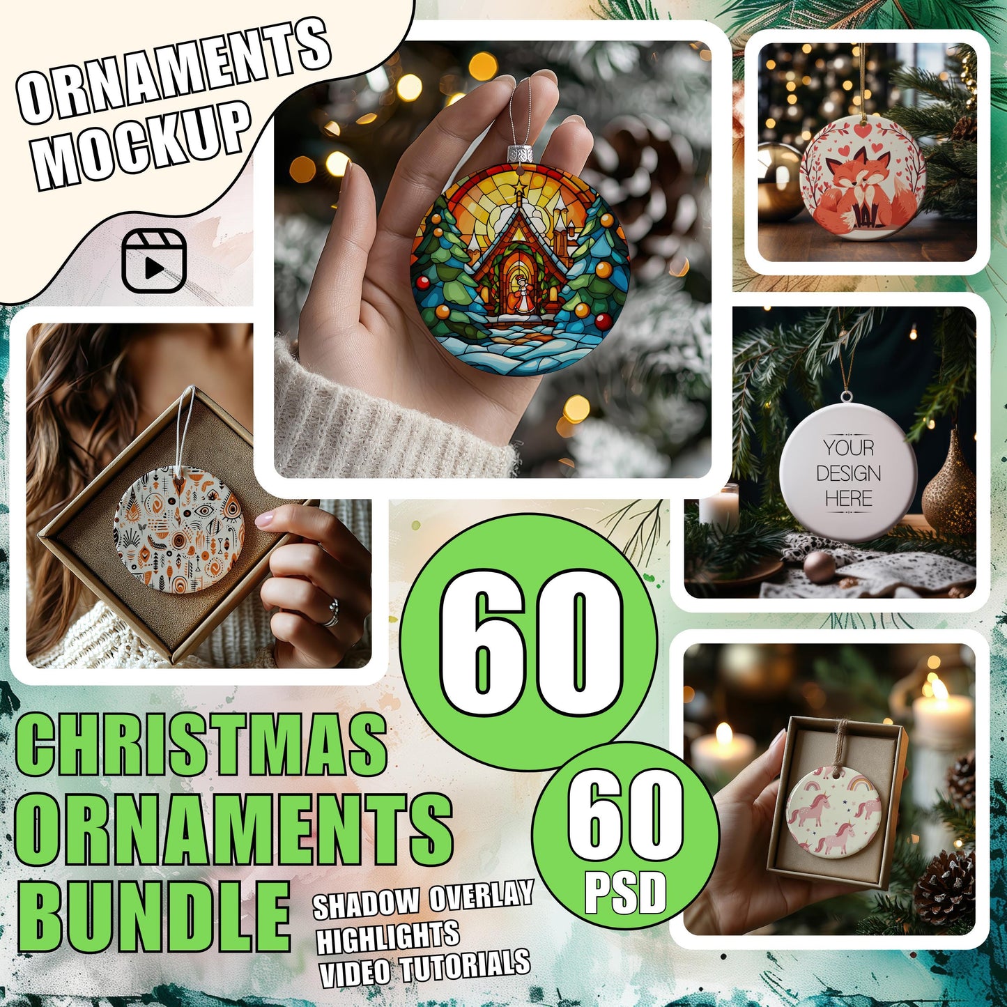 Christmas Ornament Mockup Bundle