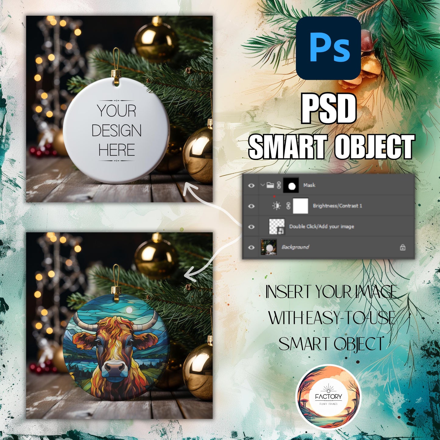 PSD Round Ornament Mockups