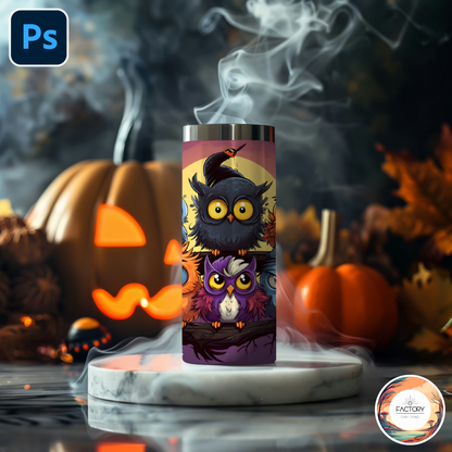 Halloween Animated Tumbler Mockup | 20oz Tumbler Animation | PSD Halloween Spinning Tumbler Mockup