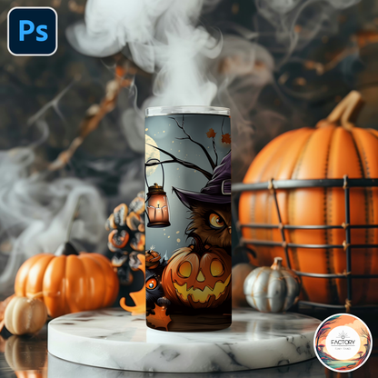 Rotating Tumbler Mockup | Halloween Tumbler Animation Template | Halloween Spinning Tumbler Mockup PSD Tumbler Mockup