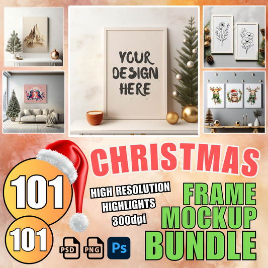 christmas frame mockup bundle