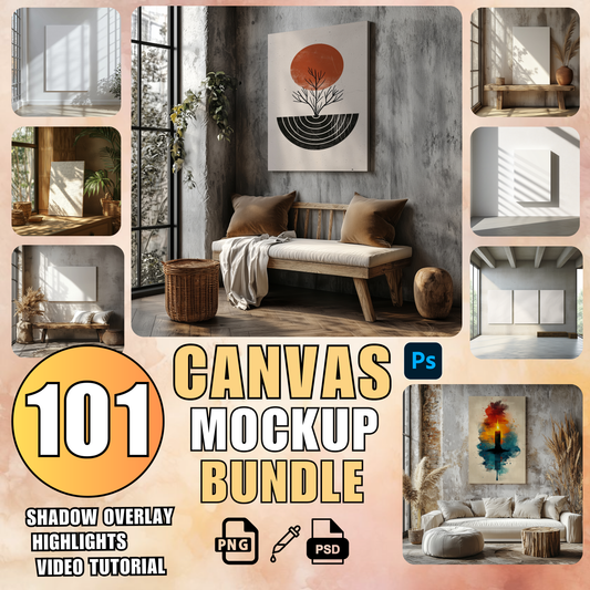 canvas mockup poster mockup