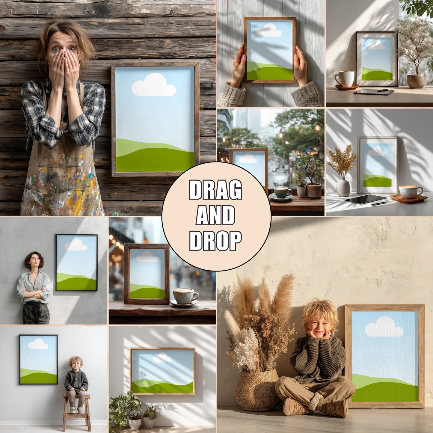 Wallart Mockup for Canva Drag and Drop