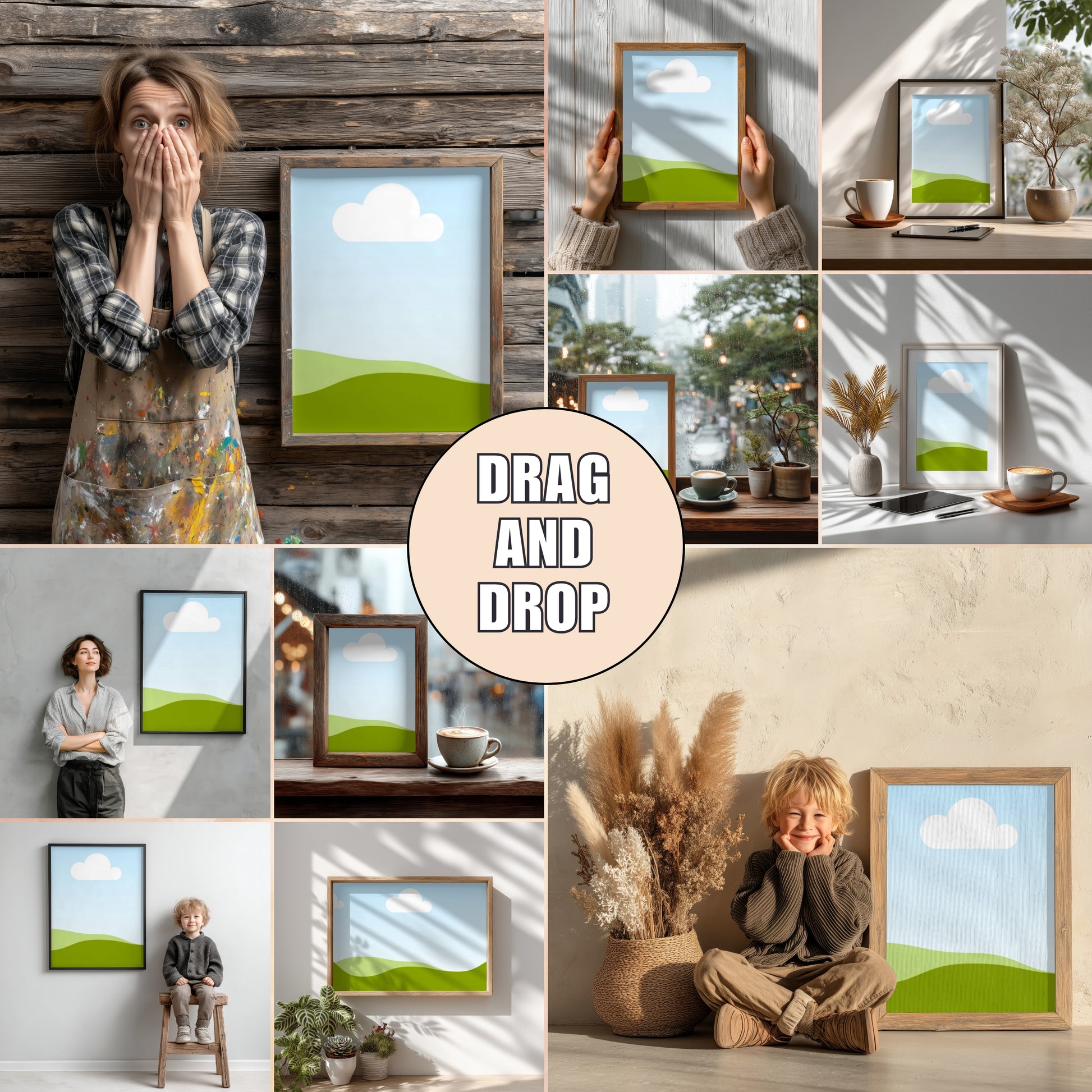Wallart Mockup for Canva Drag and Drop