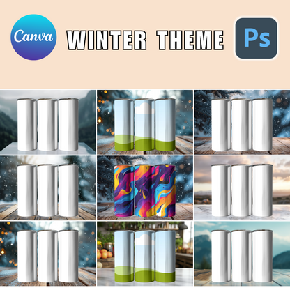 winter Canva Tumbler Template