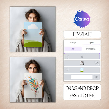 Wallart Mockup for Canva Drag and Drop