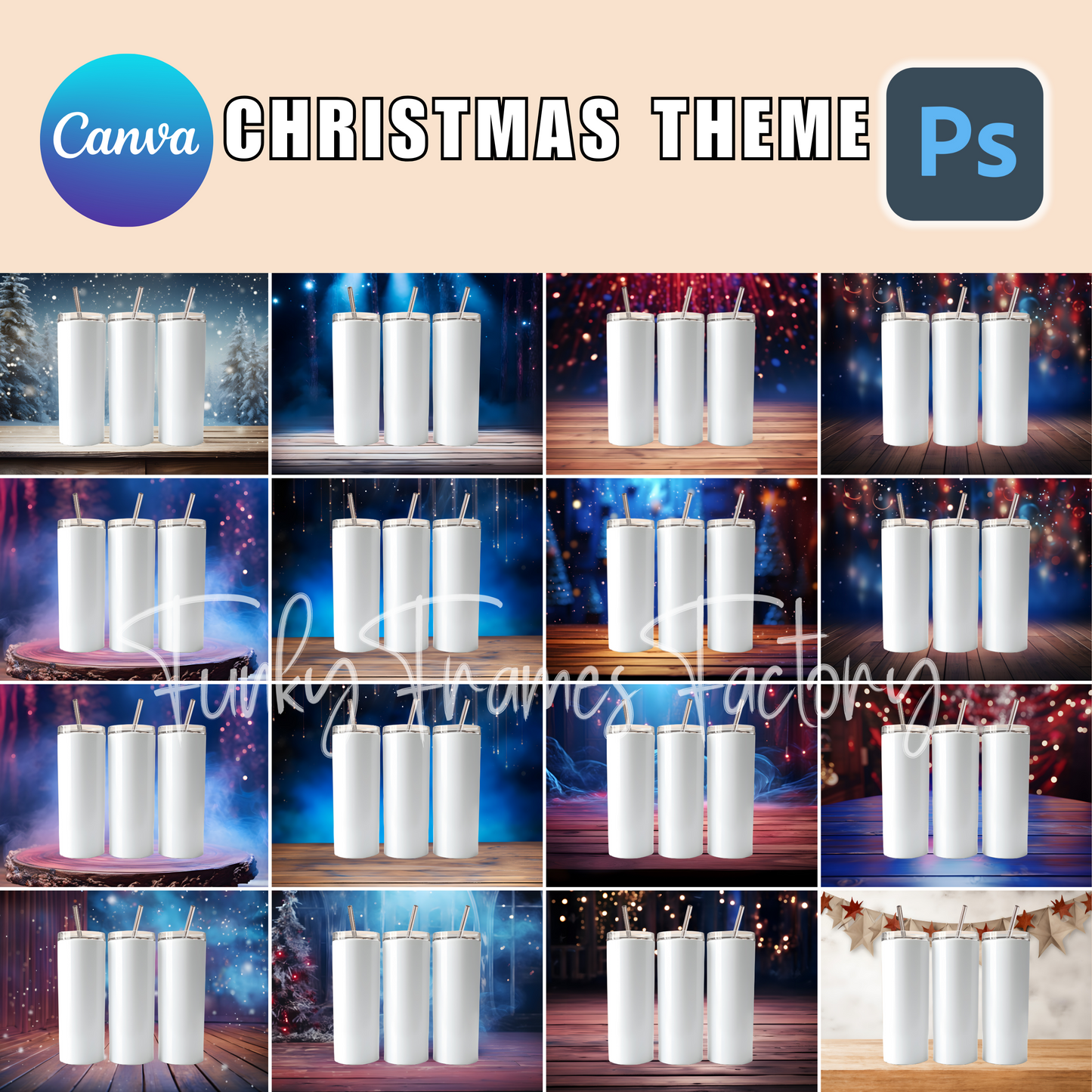 christmas Canva Tumbler Template