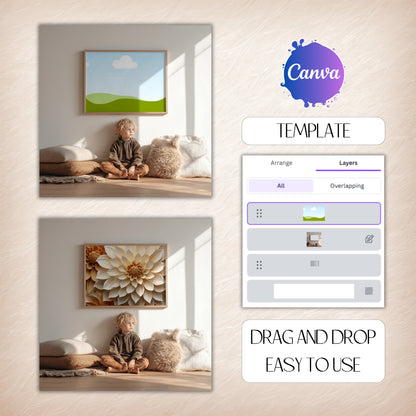 Wallart Mockup for Canva Drag and Drop