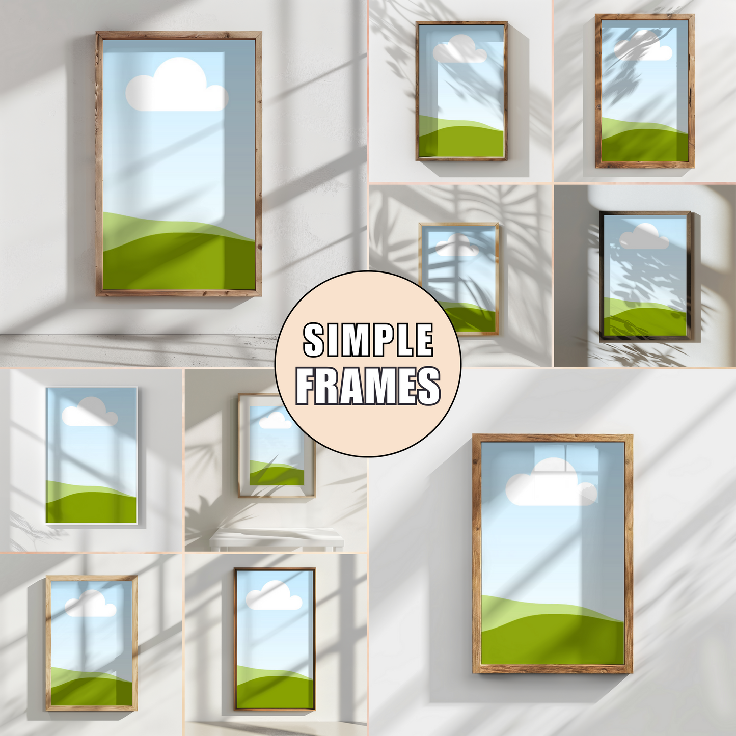 Canva Wallart Mockup Bundle | Canva Frame Template Bundle | Wallart Mockup for Canva Drag and Drop