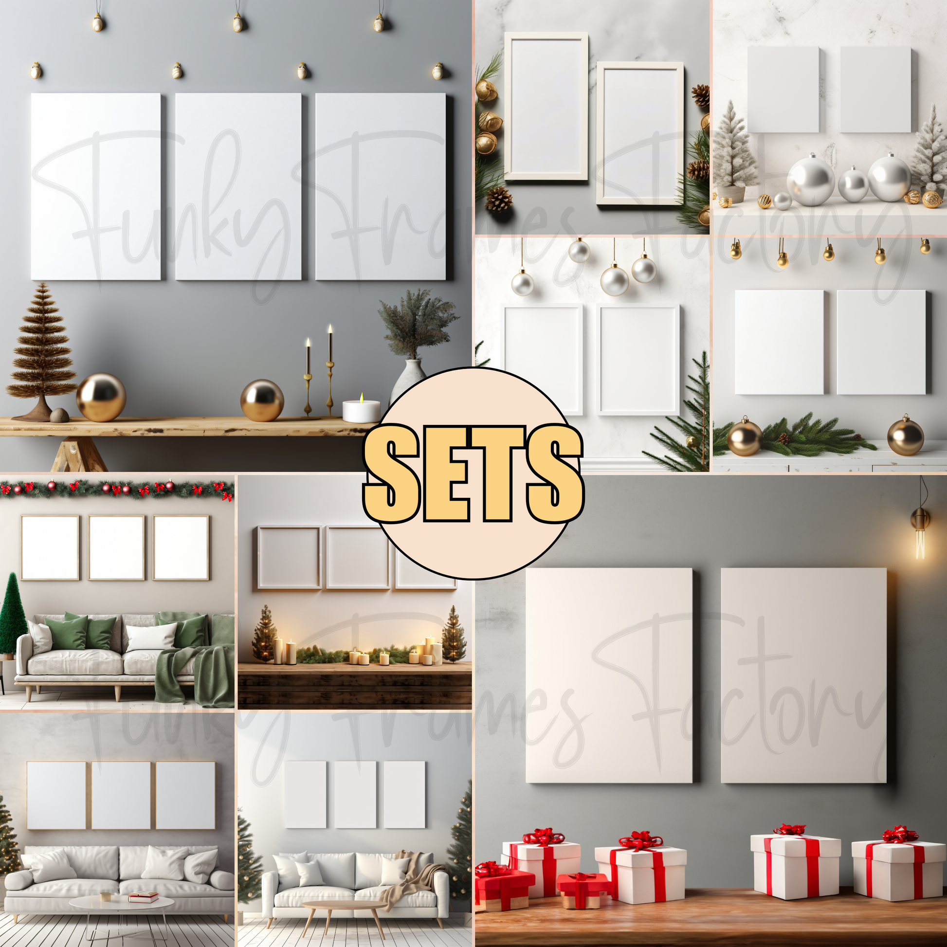 chritmas sets frame mockups