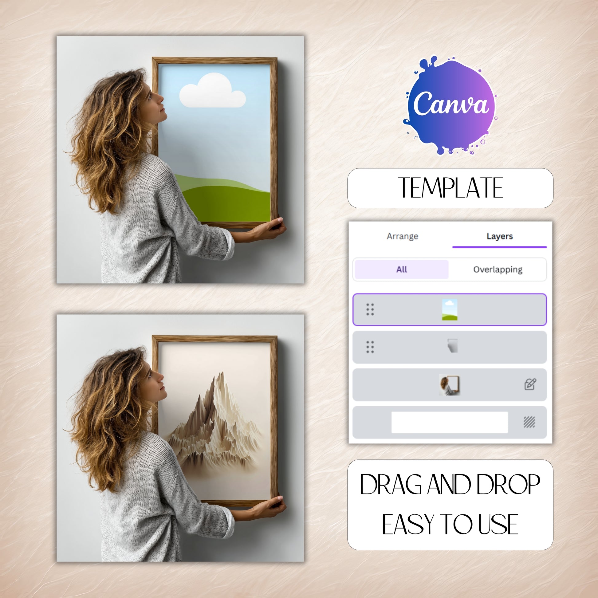 Wallart Mockup for Canva Drag and Drop