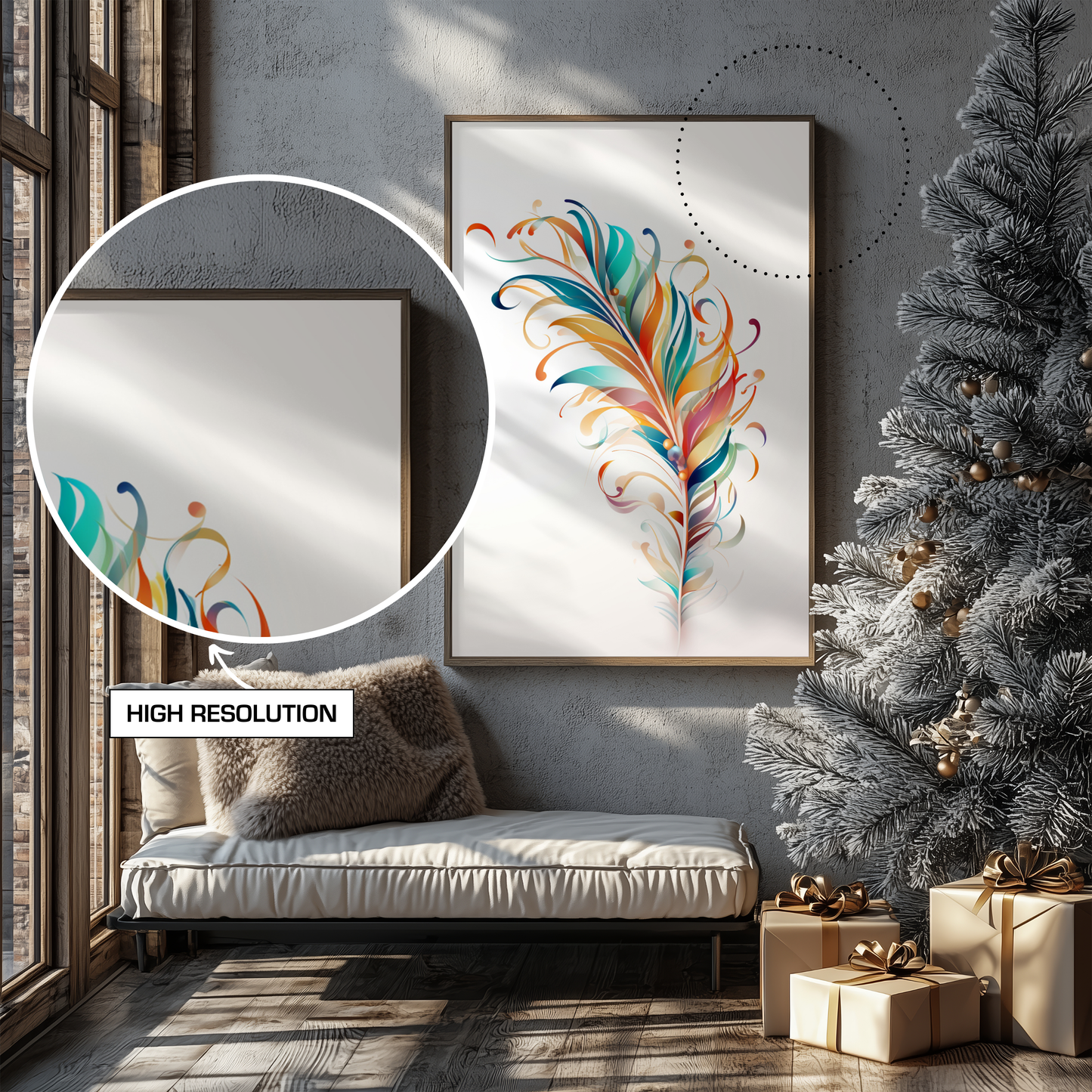 christmas wallart mockup