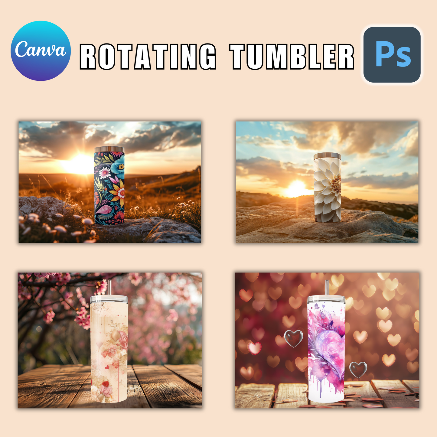 rotating Canva Tumbler Template