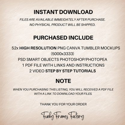 52 Tumbler Mockup Bundle | Canva Tumbler Template Bundle | Tumbler PSD Mockup + TUTORIALS