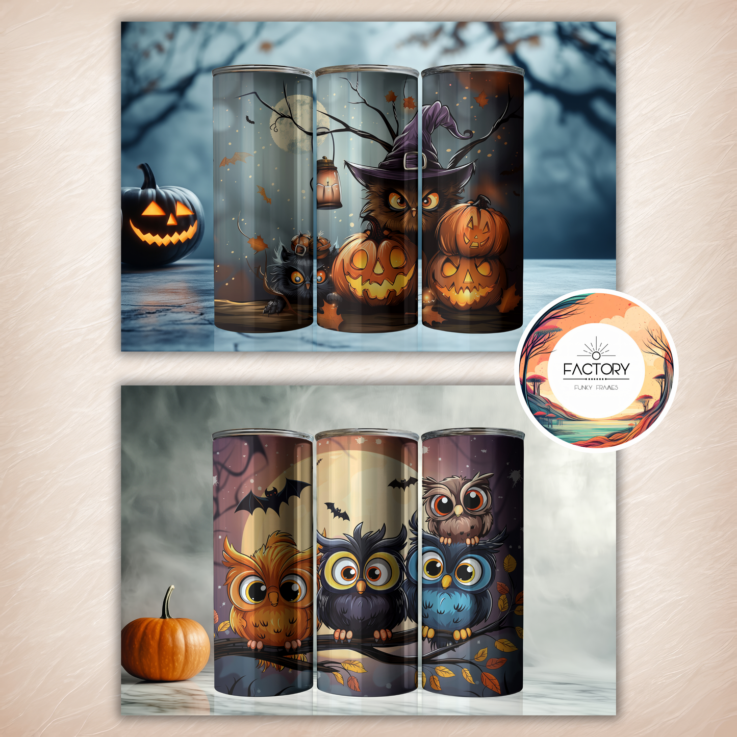 20oz Tumbler Mockup | Halloween Canva Tumbler Template | PSD Tumbler Mockup + TUTORIALS