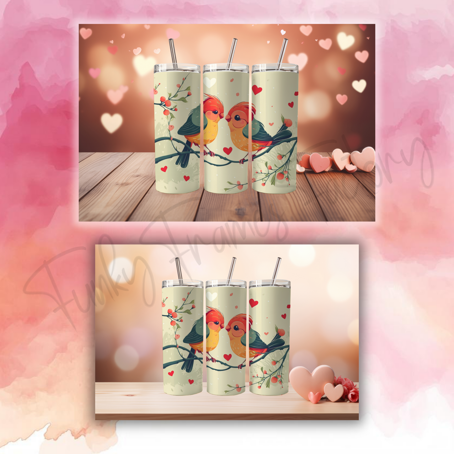 Valentines Tumbler Mockup Bundle | Canva Tumbler Template Bundle | Tumbler PSD Valentines Day Mockup + TUTORIALS