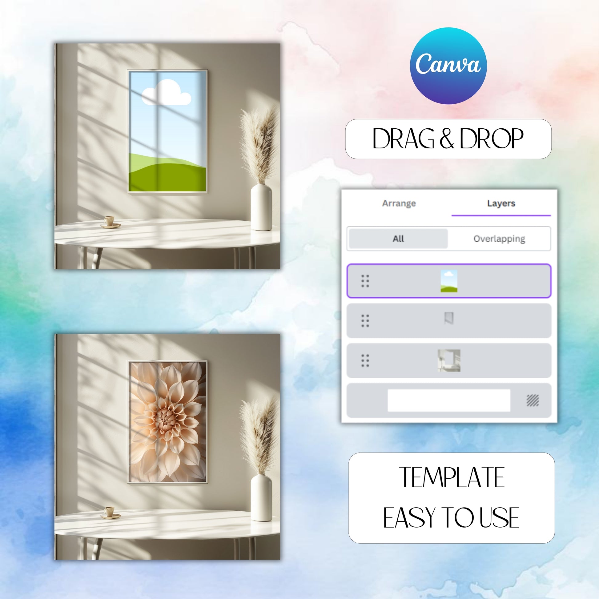 canva templates, wallart templates