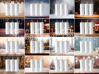 Christmas Tumbler Mockup Bundle | Christmas Canva Tumbler Mockup | Canva Tumbler PNG Mockup + 2 TUTORIALS