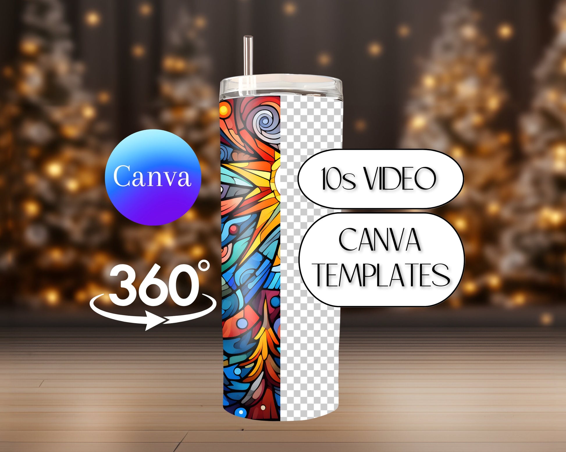 20oz Canva Rotating Tumbler Template