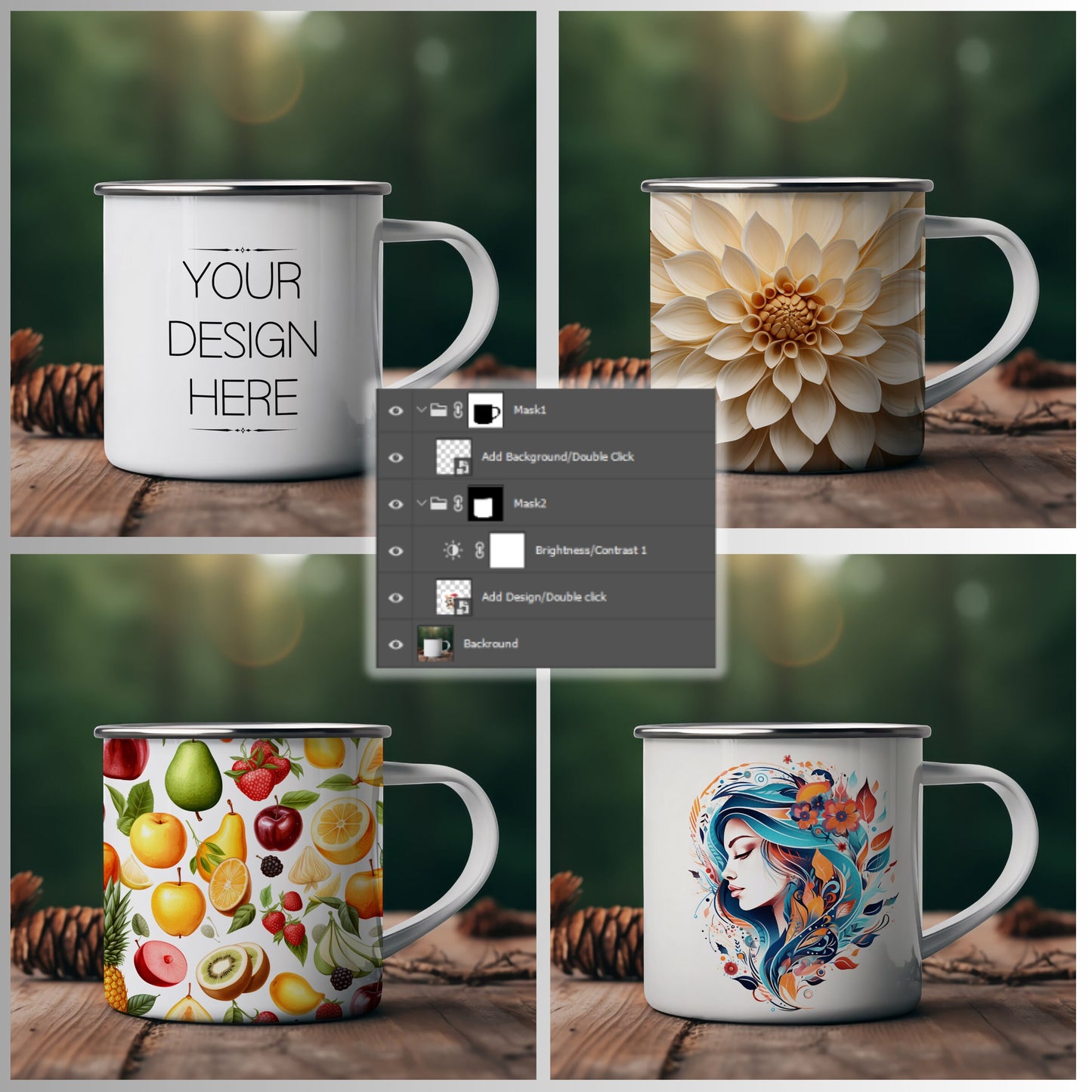 PSD mug mockup PSD Enamel Mug Mockup