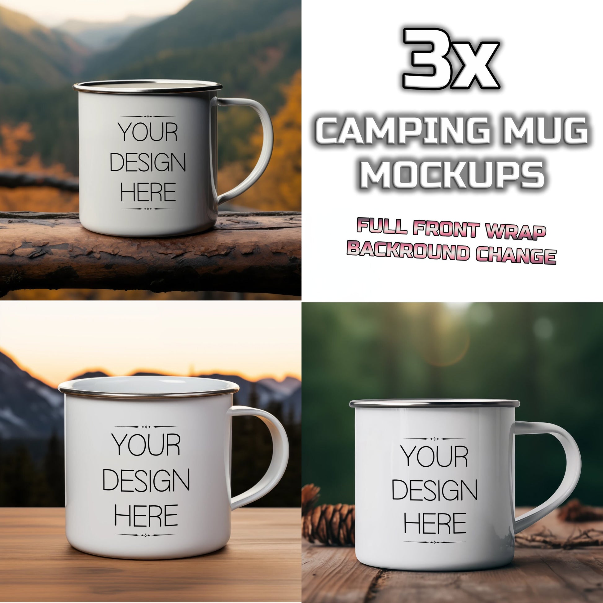 Enamel Mug Mockup Bundle