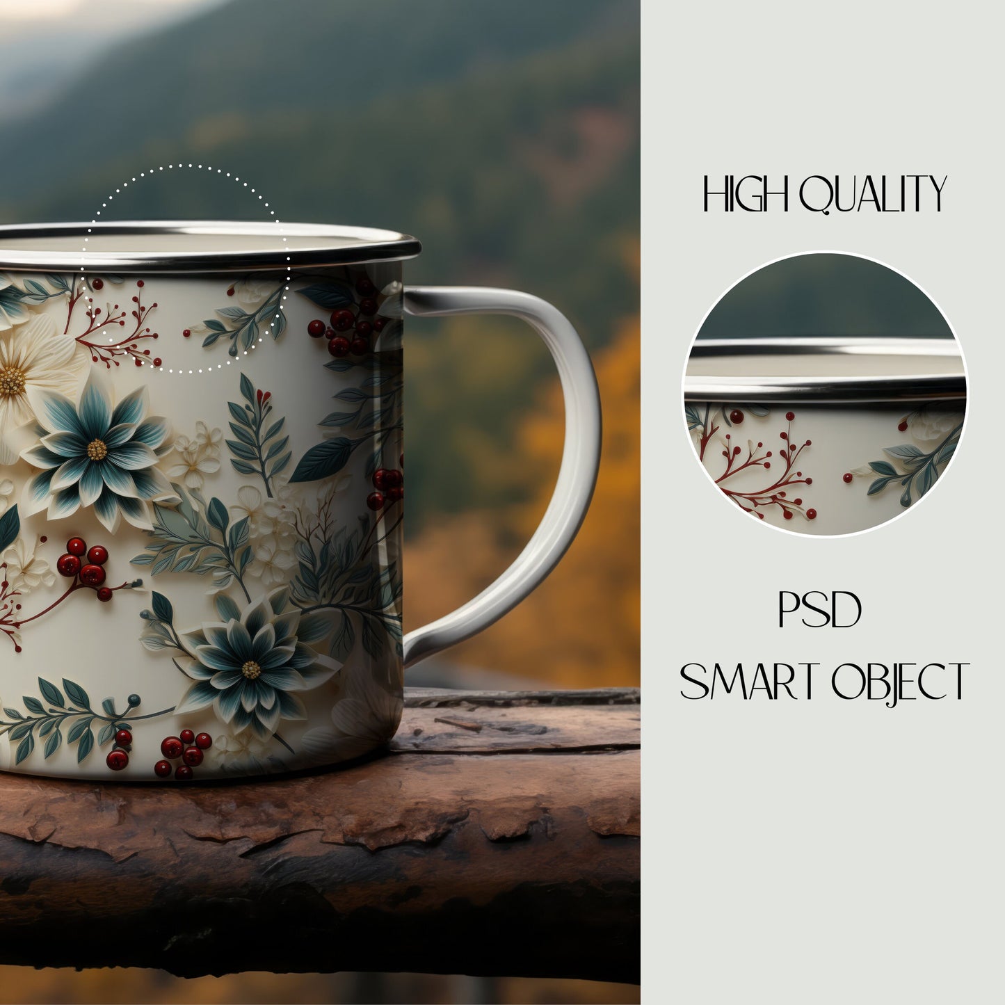 PSD mug mockup PSD Enamel Mug Mockup