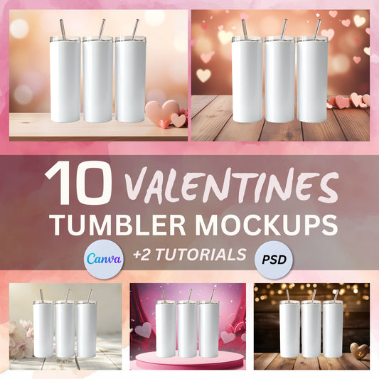 20 Oz Valentine Tumbler Mockup Bundle 