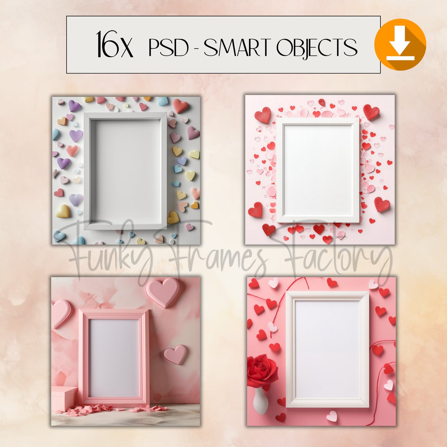 valentines psd frame mockup