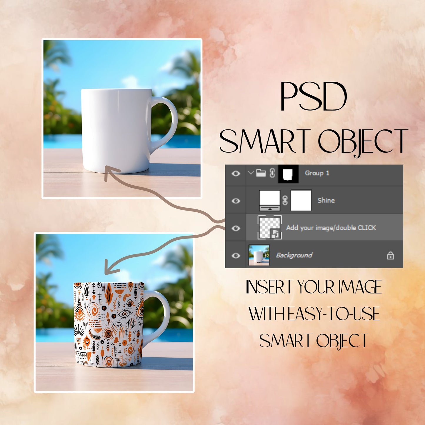 White Mug mock-up PSD