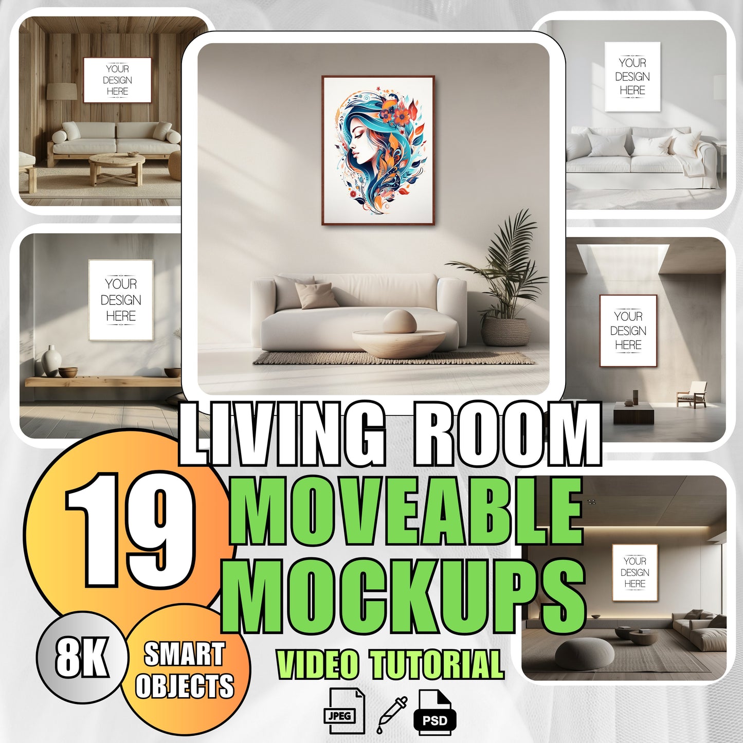 living room frame mockup