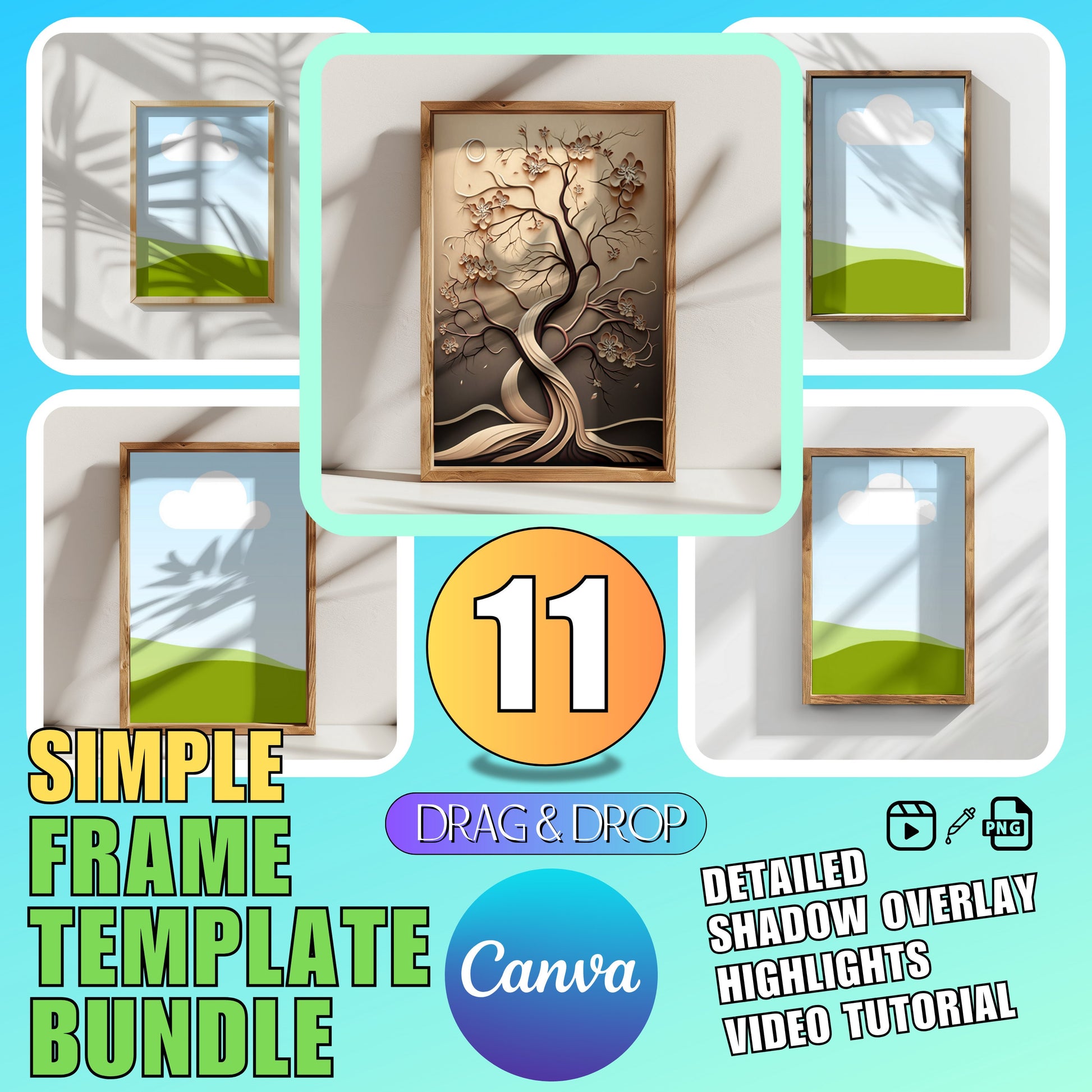 flat canva frame mockup