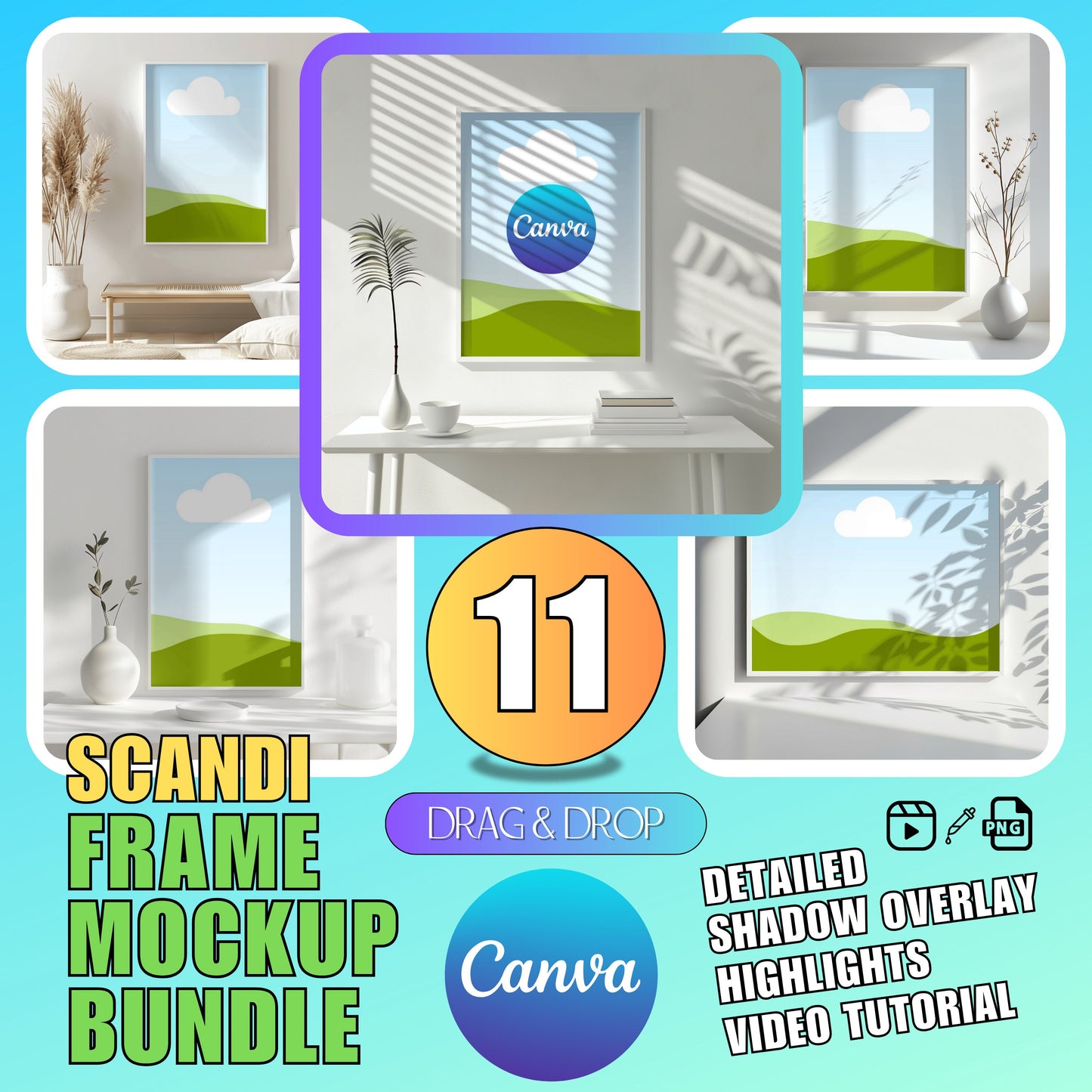 canva white frame mockup