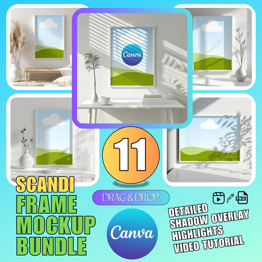 canva white frame mockup