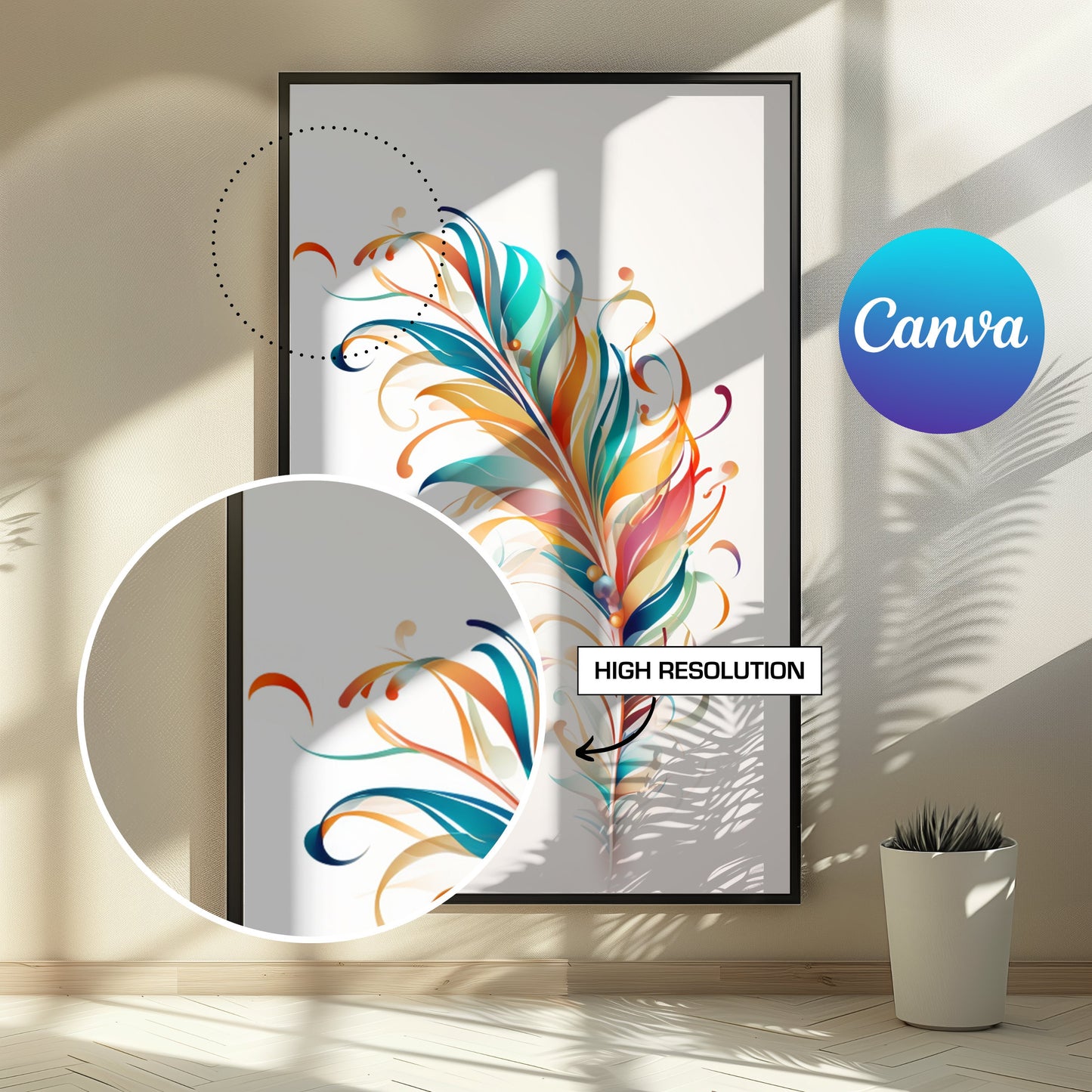 canva wallart mockup drag and drop