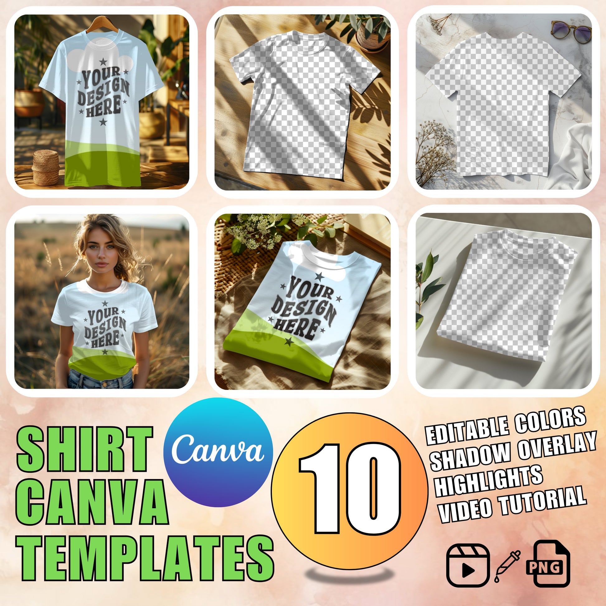 10 Shirt Canva Template Bundle 