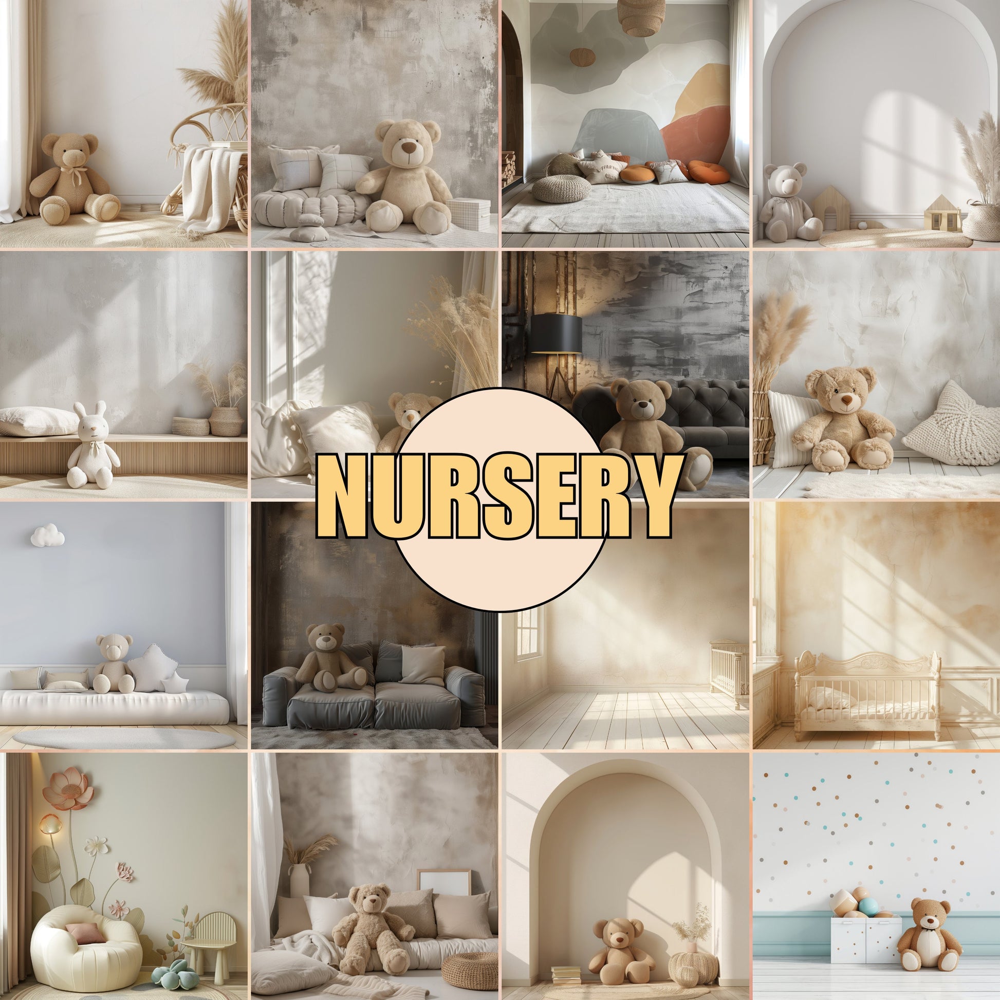 nursery interior wall mockup