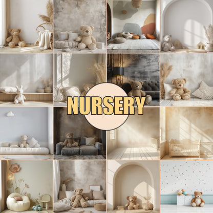 nursery interior wall mockup