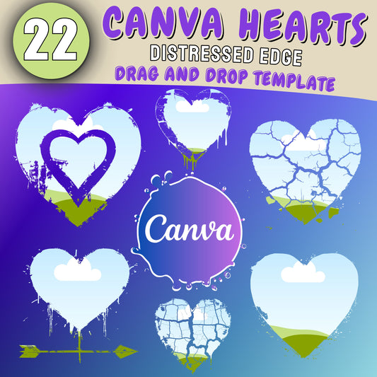 Canva Frames Heart Template Bundle 