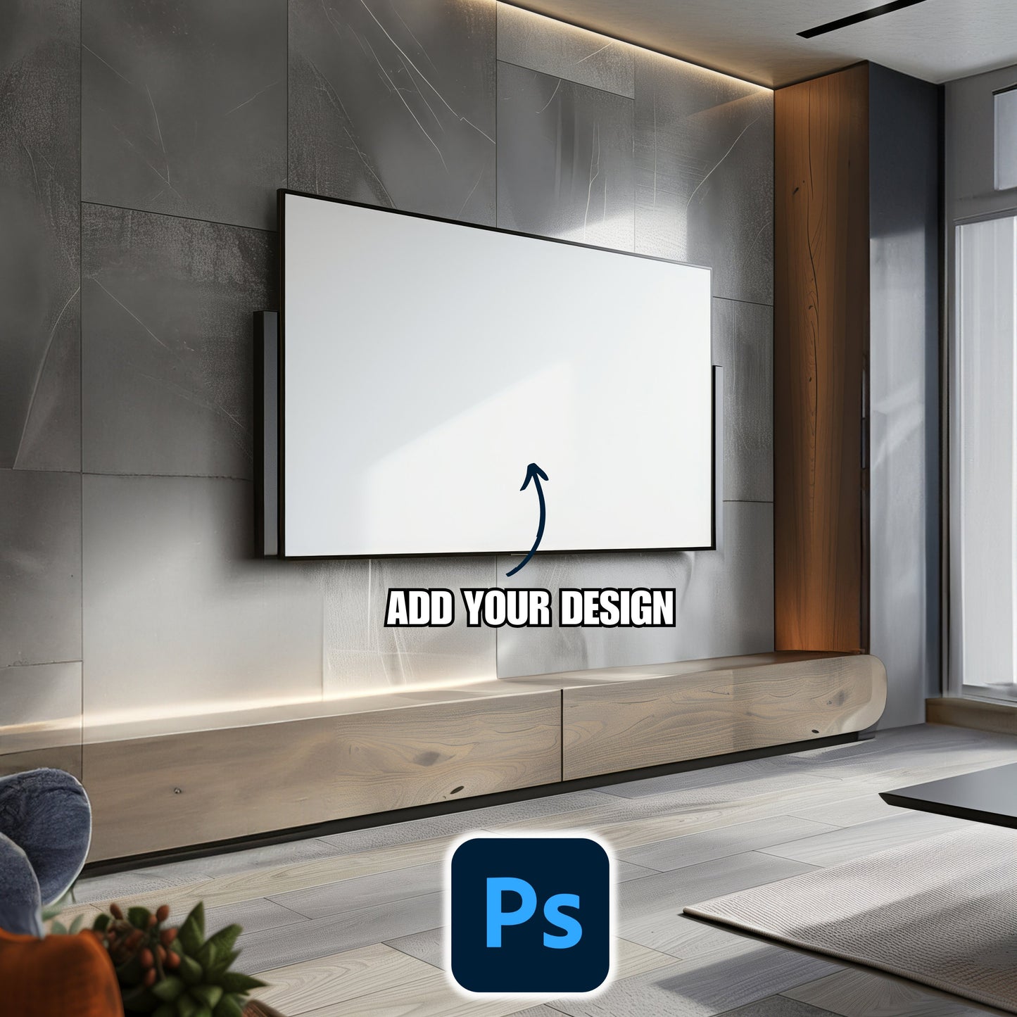 PSD Television Frame Mockup Horizontal tv Mockup