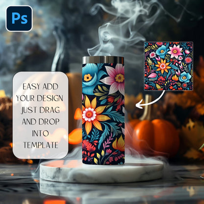 Halloween Animated Tumbler Mockup | 20oz Tumbler Animation | PSD Halloween Spinning Tumbler Mockup