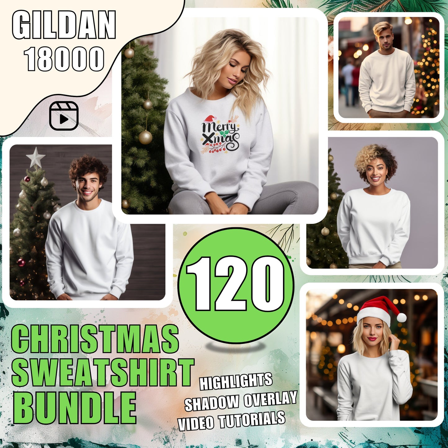 Christmas Sweatshirt Mockup Bundle 