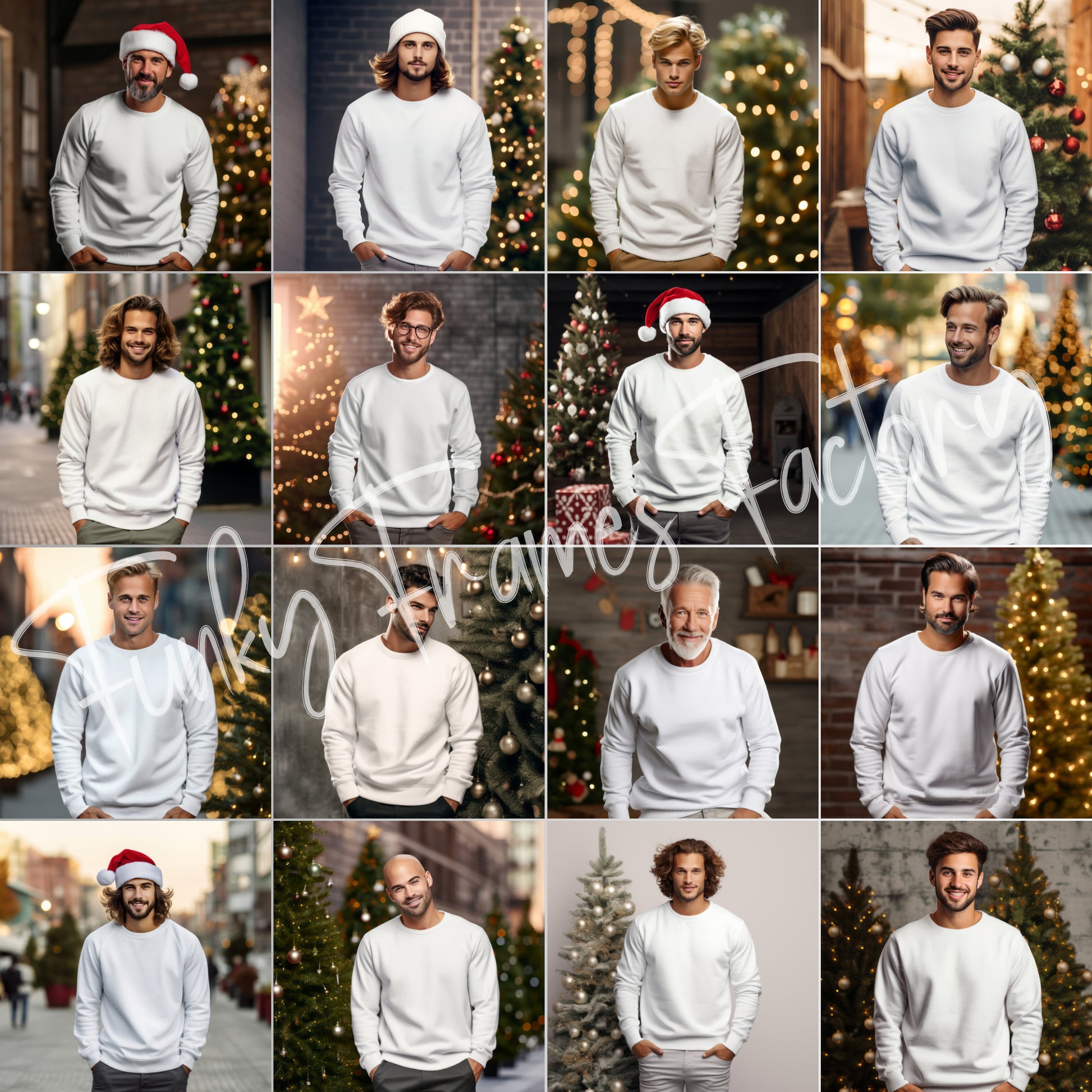 Christmas White Sweatshirt Mockup 